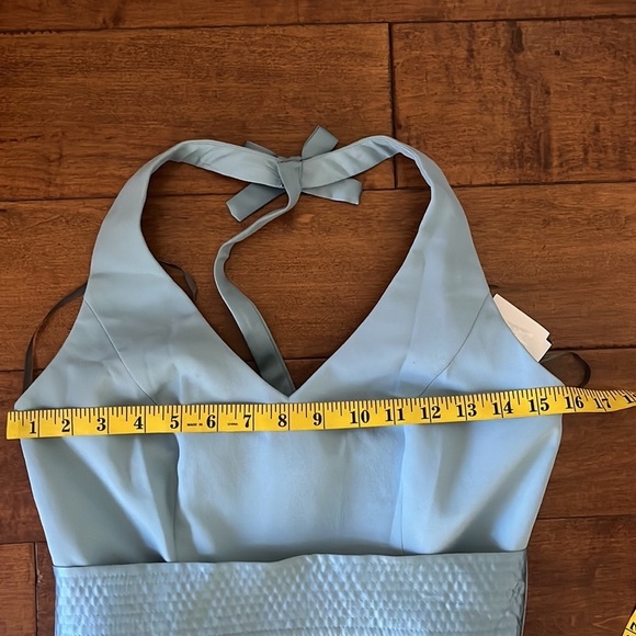 NWT VERA WANG V Neck Halter Gown with Sash Maxi  Bridesmaids Dress Size 4 - Picture 9 of 11